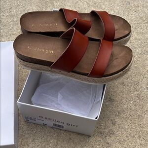 Madden Girl Women's Red and Brown Platform Sandals